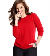 Lend luxury to your everyday look with Charter Club's plus size cashmere sweater-- it's a must-get basic for the season!