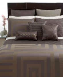 Complement you Hotel Collection Columns bedding with the coordinating bedskirt in a camel-colored hue. Featuring a slight sheen; corner-split pleats. Complement you Hotel Collection Columns bedding with the coordinating bedskirt in a camel-colored hue. Featuring a slight sheen; corner-split pleats.