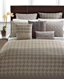 Inspired by contemporary design, this Modern Houndstooth sham from Hotel Collection features an earth tone color palette of abstract patterns. Zipper closure. Inspired by contemporary design, this Modern Houndstooth sham from Hotel Collection features an earth tone color palette of abstract patterns. Zipper closure.