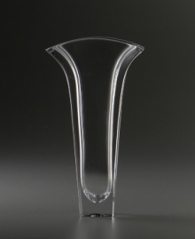 Mimicking a modern lily, this crystal vase from Nambé lithely rises to the dramatic occasion. Mimicking a modern lily, this crystal vase from Nambé lithely rises to the dramatic occasion.