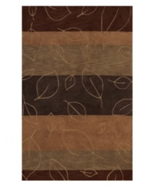 A richly-hued striped pattern melds with a stylized leaf motif, infusing your home with natural splendor. Rife with lush texture and detail, this luxurious area rug from Dalyn is beautifully hand tufted in polyester and acrylic, ensuring superior color retention and long-lasting wear. A richly-hued striped pattern melds with a stylized leaf motif, infusing your home with natural splendor. Rife with lush texture and detail, this luxurious area rug from Dalyn is beautifully hand tufted in polyester and acrylic, ensuring superior color retention and long-lasting wear.