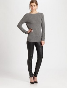 Versatility at its best-- this lavish cashmere design can be reversed and worn as a v-back sweater. Ribbed v-neckLong dolman sleeves with buttoned cuffsRibbed cuffs and hemCashmereDry cleanImportedModel shown is 5'10 (177cm) wearing US size Small. Versatility at its best-- this lavish cashmere design can be reversed and worn as a v-back sweater. Ribbed v-neckLong dolman sleeves with buttoned cuffsRibbed cuffs and hemCashmereDry cleanImportedModel shown is 5'10 (177cm) wearing US size Small.