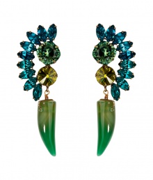 Edgy and exquisitely unique, Dannijos crystal embellished earrings add an artful finish to day and evening looks alike - Play up tonal tincture with bright accents of colorful accessories