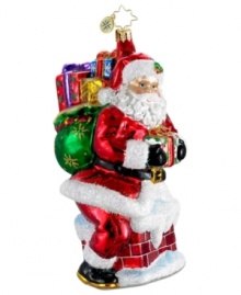 About to make his grand entrance, Santa Claus is the picture of merriment in this Polonaise glass ornament, featuring the dazzling brilliance of Christopher Radko. About to make his grand entrance, Santa Claus is the picture of merriment in this Polonaise glass ornament, featuring the dazzling brilliance of Christopher Radko.
