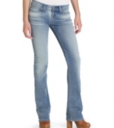 Compliment your tops with the intense fade on these low-rise bootcut jeans from Levi's!