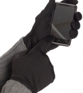 Stay connected. UR Gloves' Touch Point Gloves use Thinsulate-lined stretch fabric with a palm side that's fully conductive for use with virtually any touch screen.