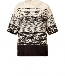 Perfect for pairing with edgy leather leggings, Iros chunky knit top is a chic and cozy choice, just right for kicking off the new season in style - Rounded neckline, elbow-length sleeves, ribbed trim - Easy straight silhouette - Wear with form-fitting trousers and chunky ankle boots