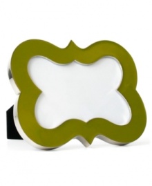 Punctuate a room with the bright enamel coloring and symbol-inspired shape of Curve Bracket picture frames from Jonathan Adler. With velvet backing. Punctuate a room with the bright enamel coloring and symbol-inspired shape of Curve Bracket picture frames from Jonathan Adler. With velvet backing.