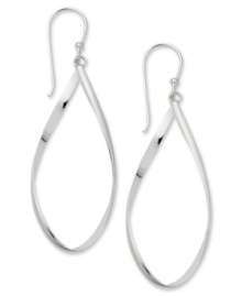 A unique twist. Giani Bernini's oval-shaped hoops are a fab addition to your jewelry collection. Set in sterling silver. Approximate diameter: 1 inch. A unique twist. Giani Bernini's oval-shaped hoops are a fab addition to your jewelry collection. Set in sterling silver. Approximate diameter: 1 inch.