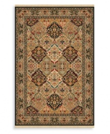 A lush landscape of corals, turquoise blues, maize yellow, moss green, soothing taupe and soft mocha greet you in a playfully intricate pattern. Classically styled for the modern age, this full framed rug offers a neutral palette to coordinate perfectly with today's microfiber, twill and leather furnishings. A lush landscape of corals, turquoise blues, maize yellow, moss green, soothing taupe and soft mocha greet you in a playfully intricate pattern. Classically styled for the modern age, this full framed rug offers a neutral palette to coordinate perfectly with today's microfiber, twill and leather furnishings.