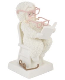 A cute, playful take on the misplacing of glasses, this Snowbabies figurine is adorable enough to trigger anyone's memory. Crafted of porcelain bisque from Department 56. A cute, playful take on the misplacing of glasses, this Snowbabies figurine is adorable enough to trigger anyone's memory. Crafted of porcelain bisque from Department 56.