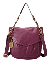 Distressed leather in gorgeous hues make this Fossil purse the must-have bag of the season. Distressed leather in gorgeous hues make this Fossil purse the must-have bag of the season.