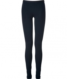 Essential for building modern-minimalist looks, Helmut Langs black stretch leggings count as a multi-season must - Elasticized waistline, ruched ankle detail - Pair with oversized chunky knits and favorite kick-around boots