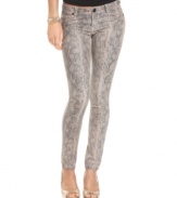 Fashioned in a glossy finish, these faux-snakeskin skinny pants marries urban style with high-end chic! From Baby Phat.