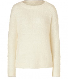 Incredibly soft in silk, Theyskens Theorys textural pullover is a cool choice for laid-back looks - Wide neckline, long sleeves, dropped shoulders, ribbed trim - Loose fit - Wear with leather leggings and edgy ankle boots Incredibly soft in silk, Theyskens Theorys textural pullover is a cool choice for laid-back looks - Wide neckline, long sleeves, dropped shoulders, ribbed trim - Loose fit - Wear with leather leggings and edgy ankle boots