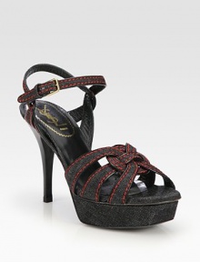 Dark-wash denim platform with an adjustable slingback strap and skinny heel. Self-covered heel, 4 (100mm)Island platform, 1 (25mm)Compares to a 3 heel (75mm)Denim upperLeather lining and solePadded insoleMade in ItalyOUR FIT MODEL RECOMMENDS ordering true size. 