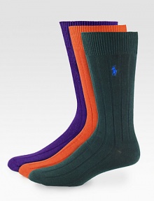 A trio of colors fit for any look in ribbed, slightly stretchy cotton. Pack of 3 Logo embroidery Cotton/polyester/spandex; machine wash Imported A trio of colors fit for any look in ribbed, slightly stretchy cotton. Pack of 3 Logo embroidery Cotton/polyester/spandex; machine wash Imported