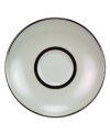 Set the table with elegance. A slightly textured pearlescent and platinum border melds with creamy white bone china to bring grace and style to any decor.