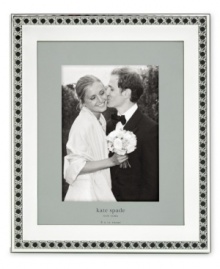Sleek and modern with an unexpected touch, the Carling Way picture frame displays distinct kate spade style. A sculpted cane design typically found in furniture adds new dimension to lustrous silver plate. Sleek and modern with an unexpected touch, the Carling Way picture frame displays distinct kate spade style. A sculpted cane design typically found in furniture adds new dimension to lustrous silver plate.
