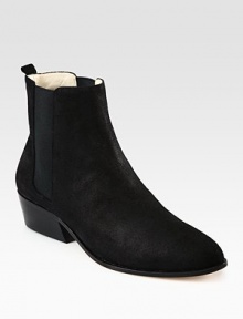 A traditional shape with elastic side gores, made from oiled Crosta leather for that well-aged look.Stacked heel, 1½ (40mm)Suede upperElastic side goresLeather lining and solePadded insoleImported
