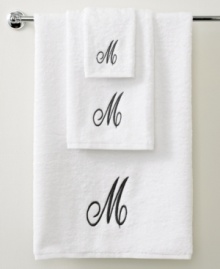 Utterly classic, this Initial Script wash towel gives your bathroom that personal touch it deserves in a completely elegant design. Features a beautifully embroidered script letter of your choice on a soft cotton ground. Utterly classic, this Initial Script wash towel gives your bathroom that personal touch it deserves in a completely elegant design. Features a beautifully embroidered script letter of your choice on a soft cotton ground.