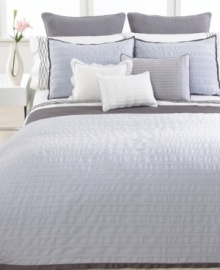 A textured crinkle stripe design embellishes this European sham from Vera Wang's Dusk bedding collection. Finished in pure cotton. A textured crinkle stripe design embellishes this European sham from Vera Wang's Dusk bedding collection. Finished in pure cotton.