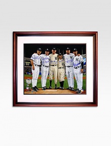 Commemorate the winning history of Yankee Stadium with this one-of-a-kind tribute to Yankees greatness. Altogether on one timeless photo are the pitchers and catchers of the only 3 perfect games in Yankees history: Joe Girardi, David Cone, Jorge Posada, David Wells, Yogi Berra and Don Larsen.