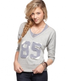 Tommy Girl's boyfriend-inspired top is perfect for a fall day. Get some spirit and say rah-rah for this ultra-cute sweatshirt. Tommy Girl's boyfriend-inspired top is perfect for a fall day. Get some spirit and say rah-rah for this ultra-cute sweatshirt.