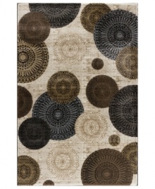 A collection of medallions are intricately woven in a soothing palette of earthy tones upon this Jamestown area rug from Kenneth Mink. Made in Turkey of durable heat-set polypropylene, this rug boasts unique texture with accents of carved detailing for pure style that endures. A collection of medallions are intricately woven in a soothing palette of earthy tones upon this Jamestown area rug from Kenneth Mink. Made in Turkey of durable heat-set polypropylene, this rug boasts unique texture with accents of carved detailing for pure style that endures.