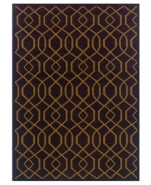 Eye-catching lines. This fresh and engrossing area rug from Sphinx features a contemporary pattern of intersecting lines, a meticulous design that rises from the pile of plush Axminster wool.