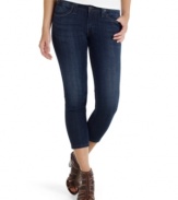 Levi's designs the perfect figure-flattering jeans, joining a slimming dark wash with an elongating, cropped length!