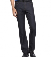 Watch your tone. These dark wash jeans from Kenneth Cole Reaction elevate your denim look.