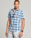 Check yourself in sweet summer style. This shirt from INC International Concepts is casual-cool at its finest.