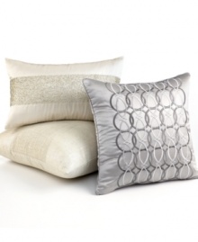 Coordinating perfectly with the Calligraphy bedding collection, this decorative pillow from Hotel Collection features an embroidered arabesque design for a sophisticated appeal. Coordinating perfectly with the Calligraphy bedding collection, this decorative pillow from Hotel Collection features an embroidered arabesque design for a sophisticated appeal.