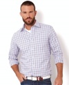 Heading to work? Look impeccable all day with a long sleeve checkered shirt from Nautica.