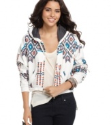 Just toss on LA Kitty's hoodie over your fave fall outfits, the tribal print gives you a trend-forward look.