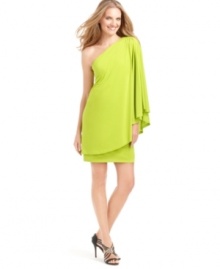 Punch things up with this hot-hued MICHAEL Michael Kors one-shoulder dress -- perfect for a summer soiree! Punch things up with this hot-hued MICHAEL Michael Kors one-shoulder dress -- perfect for a summer soiree!