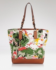Prints prove practical with this canvas tote from Milly. In a painterly pattern, this sunny day bag adds an artistic touch to your everyday outfits. Prints prove practical with this canvas tote from Milly. In a painterly pattern, this sunny day bag adds an artistic touch to your everyday outfits.