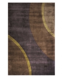 A striking blend of abstract shapes and subtle color gives this rug an understated, elegant appeal. The rich color spectrum of light red, ivory and black tones accents the rug with an ethereal look that is similar to a transcendent painting. Made of plush hand-tufted wool. A striking blend of abstract shapes and subtle color gives this rug an understated, elegant appeal. The rich color spectrum of light red, ivory and black tones accents the rug with an ethereal look that is similar to a transcendent painting. Made of plush hand-tufted wool.