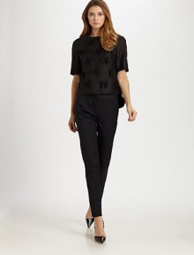 This slim, skinny-leg style is rendered in finespun wool and accented with zippers at the ankles.Self waistbandZip fly with hook-and-tab closureAnkle zippersInseam, about 30½WoolDry cleanMade in Italy of imported fabricModel shown is 5'11 (180cm) wearing US size 4. This slim, skinny-leg style is rendered in finespun wool and accented with zippers at the ankles.Self waistbandZip fly with hook-and-tab closureAnkle zippersInseam, about 30½WoolDry cleanMade in Italy of imported fabricModel shown is 5'11 (180cm) wearing US size 4.