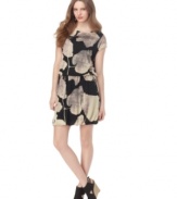 A mesh open back ups the edge on this leaf-printed Rachel Rachel Roy dress, perfect for a not-so-sweet downtown-chic spring look!