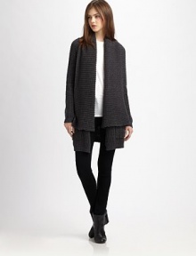 EXCLUSIVELY AT SAKS.COM. Chunky, waffle-knit sweater of pure cotton, styled in a boyfriend-inspired silhouette with an oversized shawl collar and front patch pockets. Oversized shawl collarLong sleevesFront patch pocketsAbout 28 from shoulder to hemCottonDry cleanImportedModel shown is 5'10 (177cm) wearing US size Small.