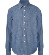 A must-have for urban cool looks, Closeds cotton jean shirt is an essential everyday staple - Classic collar, long sleeves, buttoned cuffs, button-down front, contrast white stitching, shirttail hemline - Classic straight fit - Layer over soft tees and slim fitting trousers, or button up to the top and wear under modern chunky knits