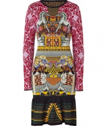 Fantastical and fashion-forward, this luxe printed knit dress from London It designer Mary Katrantzou will kick your style into high gear - Round neck, long sleeves, fitted silhouette, elaborately printed knit, ruffled hem - Wear with a leather jacket and high heel booties Fantastical and fashion-forward, this luxe printed knit dress from London It designer Mary Katrantzou will kick your style into high gear - Round neck, long sleeves, fitted silhouette, elaborately printed knit, ruffled hem - Wear with a leather jacket and high heel booties