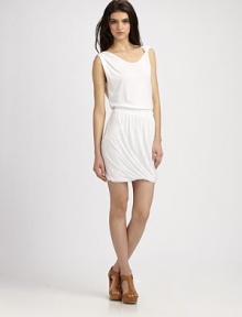 Goddess-inspired draping and soft stretch fabric alludes to simplistic elegance. Bateau necklineGathered shoulder strapTwisted strap detailingSleevelessElastic waistbandBubble hemAbout 19 from natural waistModalMachine washImportedModel is 5'10 (177cm) wearing a US size Small. Goddess-inspired draping and soft stretch fabric alludes to simplistic elegance. Bateau necklineGathered shoulder strapTwisted strap detailingSleevelessElastic waistbandBubble hemAbout 19 from natural waistModalMachine washImportedModel is 5'10 (177cm) wearing a US size Small.