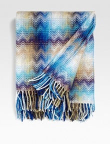 Signature Missoni chevron stripes in a rich wool blend, the perfect accent to any home, any time, any place. 51 X 7570% wool/30% polyesterDry cleanMade in Italy Signature Missoni chevron stripes in a rich wool blend, the perfect accent to any home, any time, any place. 51 X 7570% wool/30% polyesterDry cleanMade in Italy