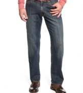 A classic always looks best. These vintage looking straight-leg jeans from Lucky Brand are your go-to for casual style.