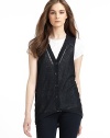 THE LOOKSleevelessOpenwork detail at shouldersButtonfrontGraduated hemlineTHE FITAbout 26 from shoulder to longest point of hemTHE MATERIALLinenCARE & ORIGINDry cleanImportedModel shown is 5'8½ (174cm) wearing US size Small. 