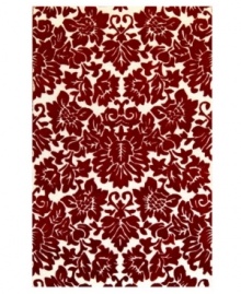Toile tales. The St. Croix Structure area rug boasts a classic pattern in fresh fashion colors, featuring dimensional details that pop in red against a plain beige ground. Hand tufted in India by highly skilled weavers, this 100% wool rug looks great in any space and feels fantastic underfoot. Toile tales. The St. Croix Structure area rug boasts a classic pattern in fresh fashion colors, featuring dimensional details that pop in red against a plain beige ground. Hand tufted in India by highly skilled weavers, this 100% wool rug looks great in any space and feels fantastic underfoot.
