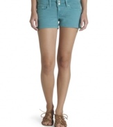 Survive those hot weather months with Levi's low-rise denim shorts -- a classic style featured in an awesome color!